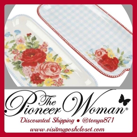 🦋 New Pioneer Woman Sweet Rose Serving Trays Set of 2 - Picture 1 of 9